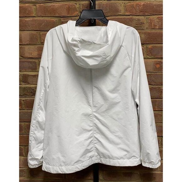 Gap Fit White Hooded Windbreaker Jacket Size XL - Picture 4 of 5